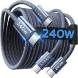 Lisen 6.6ft 240W USB-C to USB-C Cable (2-Pack) for $5.60
