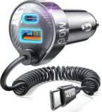 LISEN 90W Fast Car Charger with USB-C Port for $7.99