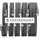 Lisen 5-Pack 60W USB-C Charging Cables for $7.46