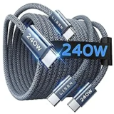 Lisen 6.6ft 240W USB-C to USB-C Cable 2-Pack – $5.60