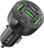 LMAV 75W Car Charger Adapter with 2x USB-C & 3x USB-A for $4.27