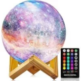 Logrotate Galaxy 16 Colors LED 3D Printing Moon Lamp Night Light for $7.71