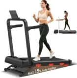 Lontek 43″ High Armrest Auto Incline Walking Pad Treadmill for $169.99