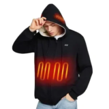 Loowoko Electric Heated Zip-Up Hoodie with Battery for $40