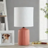 Mainstays 12.75 Inch Ceramic Table Lamp with White Fabric Shade for $9.97