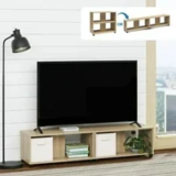 Mainstays Expandable TV Stand for TVs up to 70″ – Black Oak – $52.00 at Walmart