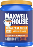 Maxwell House Breakfast Blend Mild Roast Ground Coffee 38.8 oz Canister for $10.46