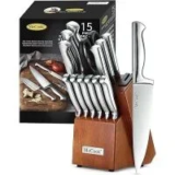 McCook 15-Piece German Stainless Steel Knife Block Set with Sharpener for $57.98