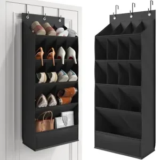 Mefirt Over the Door Shoe Organizer with 15 Large Deep Pockets for $14