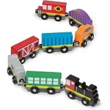 Melissa & Doug 8-Piece Wooden Train Cars Set for $9.71