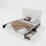 Mercer41 Velvet Upholstered Platform Storage Bed for $229.99