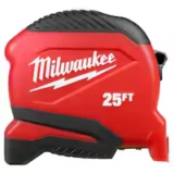 Milwaukee 25 ft Compact Tape Measure with Fractional Scale for $11.97