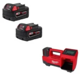 Milwaukee M18 2-Pack Battery + Tire Inflator Bare Tool – $238.31