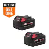 Milwaukee M18 18V Li-Ion XC 5.0 Ah Battery Pack (2-Pack) for $199.00