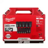Milwaukee Shockwave 12-Piece 3/8″ Drive SAE Deep 6-Point Socket Set – $49.97 ($84.97 Value)