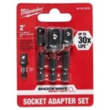 Milwaukee Shockwave Impact Duty 2″ Socket Adapter Set (3-Pieces) for $8.21