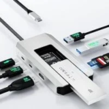 Minthouz 8-in-1 USB-C Docking Station with M.2 NVMe SATA SSD Enclosure for $24.99