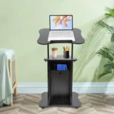 Height Adjustable Mobile Lectern Podium Stand for $74.37