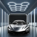 Modern 11-Hexagon Garage Light with LED Border for $78