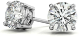 Certified Genuine Moissanite Stud Earrings in 14k Gold for $39.99