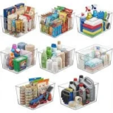 Moonedge 12″ x 8″ x 6″ Large Clear Plastic Storage Bins (8-Pack) for $37.19