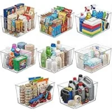MOONEDGE 8-Pack Large Clear Plastic Storage Bins for $35.99