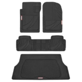 Motor Trend FlexTough Heavy Duty Black Rubber Car Floor Mats Set for $31.47