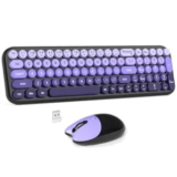 Mowux Retro Compact Wireless Keyboard and Optical Mouse for $15