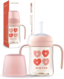 MOYUUM Leak-Proof PPSU Sippy Cup Set for Babies & Toddlers – 2 Pack for $12.59