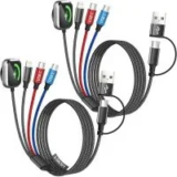 Mpatiby 4-in-2 5′ Multi Charging Cable (2-Pack) for $8.99