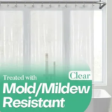 Mrs Awesome 72″ x 72″ Clear Shower Curtain Liner with 3 Magnets for $3.79