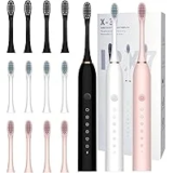 MSETGRD Electric Toothbrush 3-Pack with 12 Replacement Brush Heads for $17.99