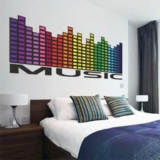 Music Wall Decal – Sound Bars Waves Mural Vinyl for $15.98