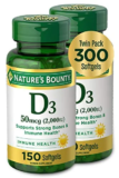 Nature’s Bounty Vitamin D3 Softgels 50mcg (2000IU) 150-Count Pack for $4.50