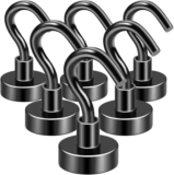 Neodymium Black Magnetic Hooks 6-Pack for $2 $2.00