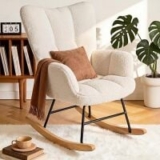 Newbulig Glider Ergonomic High Backrest Rocking Chair for $83.98