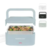 Nostalgia 32-Ounce Heated Electric Lunch Box (Chambray Blue) – $20