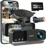 Nymzview J15 4K Dash Cam with 4K Rear Cam, 128GB Card – $72.49 ($117 Off)