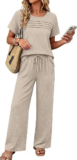 OFEEFAN Women’s 2 Piece Linen Outfit Now $15.39