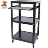 Office Av Cart Black Steel Media Cart for $161.41 – 50% Off