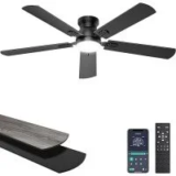 Ohniyou 52″ Low Profile Brushless Motor Ceiling Fan Light with Remote for $59.99