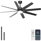 Ohniyou 60-Inch 8-Blade DC Reversible Motor Dimmable Ceiling Fan Light for $79.99