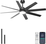 Ohniyou 60″ 8-Blade Dimmable Ceiling Fan Light with Remote & App Control for $79.18
