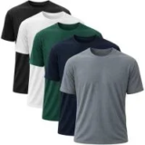 Okp Studio Men’s Lightweight Dry Fit Shirts 5-Pack for $13.04