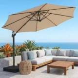 Olilawn 10ft Cantilever Offset Patio Umbrella with Base for $149.99