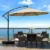 Olilawn 10ft Offset 8-Rib Patio Umbrella with Base for $129.99 $132.99