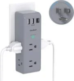 One Beat Rotating 6-Outlet 3-USB Wall Outlet Extender for $6.99