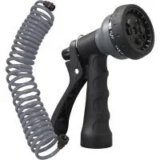 Orbit 25′ Coil Garden Hose with 8-Pattern Nozzle for $7.19