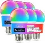 Orein Matter 9W 800-Lumen Color Changing Smart Light Bulb 6-Pack for $17.99