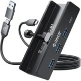 Orico 4-Port USB Desk Clamp Hub with USB-C and USB-A for $14.29
